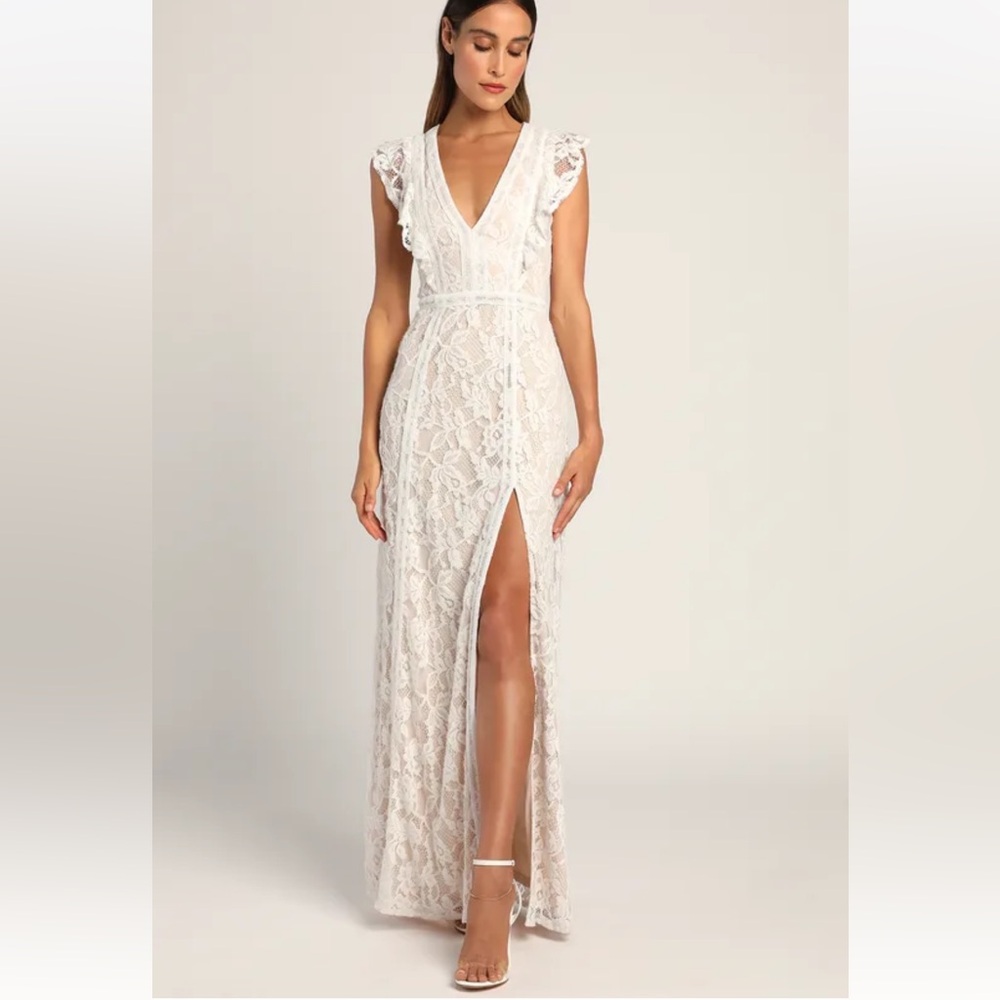 Elegant White Lace Dress